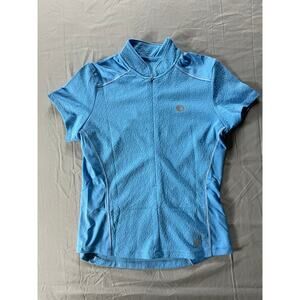 Pearl Izumi Select Full Zip Short Sleeve Cycling Jersey. Blue Jacquard Women's M